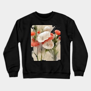 Red poppies watercolor painting #2 Crewneck Sweatshirt